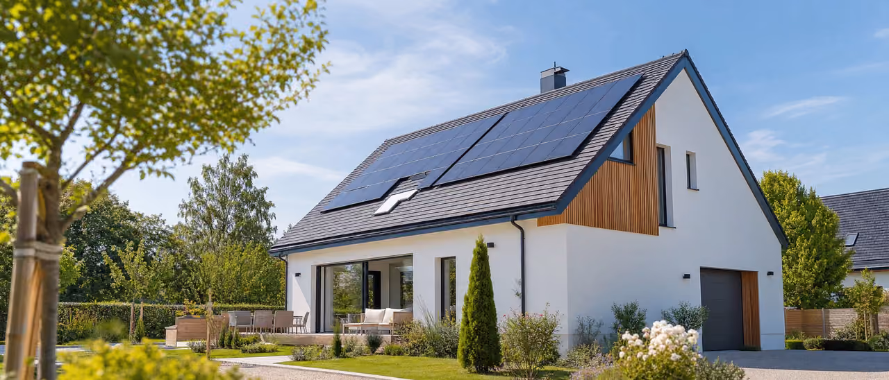 Panneaux solaires sur une toiture française
